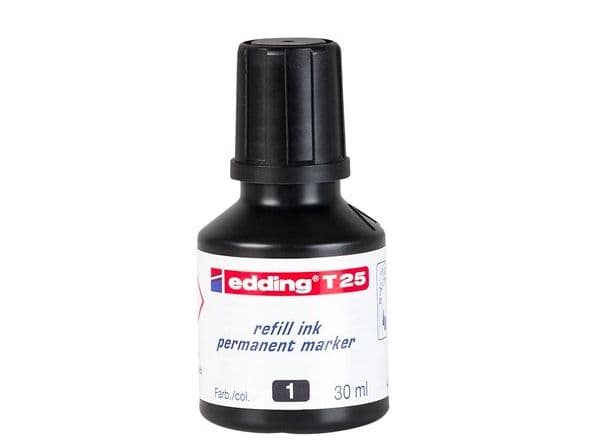edding T 25 - Bläck - permanent - svart - 30 ml
