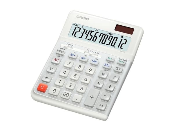 Casio - Skrivebordskalkulator - 12 sifre - batteri