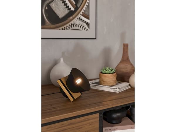 EGLO MACCLES BORD E27 SORT/NATUR