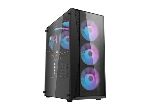 Darkflash DK352 Plus datamaskindeksel + 4 vifter (svart)