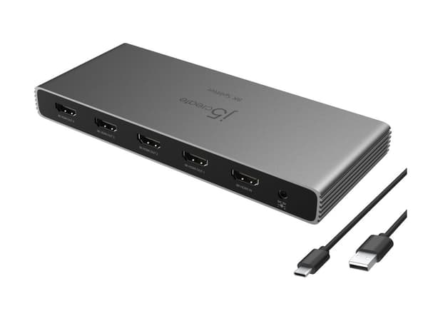j5create JDSH814 - Video/lyd-splitter - 8K - 4 x HDMI - stasjonær