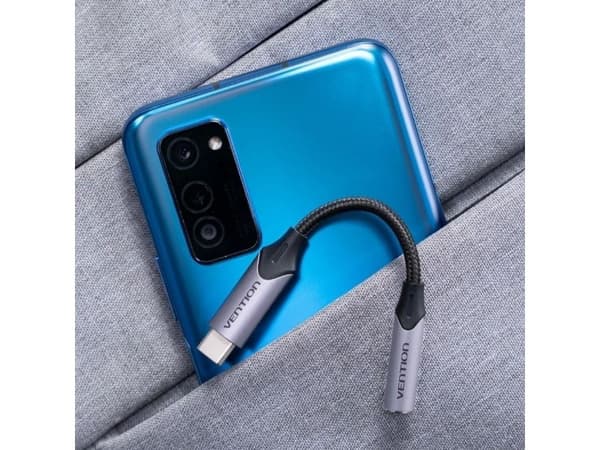 Adapteris Vention BGMHF USB-C M do 3.5mm Jack 1M (pilka)