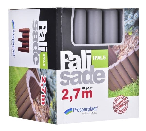 PROSPERPLAST trädgårdspalisad 5 st grå, m. 2,7 m