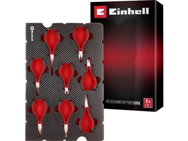 Einhell 370523 E-Case verktøyinnsats – 8-delt presisjonstangsett for E-Case S-F