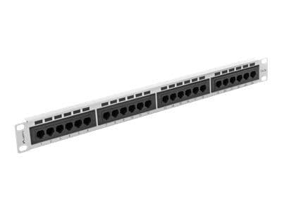Lanberg PPU5-1024-S - Patch-panel - rackmontering - CAT 5e - UTP - RJ-45 X 24 - grå - 1U - 19"