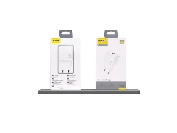 Dudao A23 2.4A USB-A laddare - vit