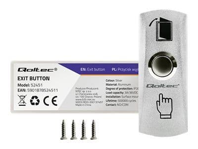 Qoltec - Exit button - metal - silver
