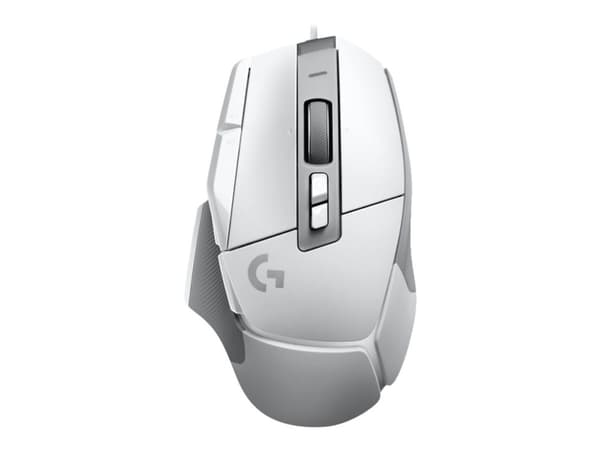 Logitech G502 X - Mus - optisk - 13 knappar (LIGHTFORCE-switchar) - kabling (USB) - Hero 25K-sensor - Hvid
