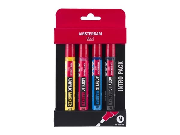 Amsterdam Acrylic Markers Intro Set - 4 x Medium - 4 mm Nib