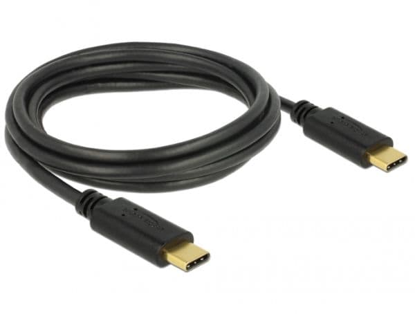 Delock - USB-kaapeli - USB-C (han) til USB-C (han) - USB 2.0 - 5 A - 2 m - lajiteltu