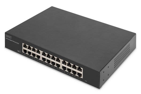 DIGITUS - Switch - ohanterad - 24 x 10/100/1000Base-T - rackmonterbar, skrivbordsmodell
