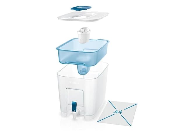 Brita Flow Basic Blue MX PRO, Annostelijan vesisuodatin, 8,2 L, Sininen, Läpinäkyvä