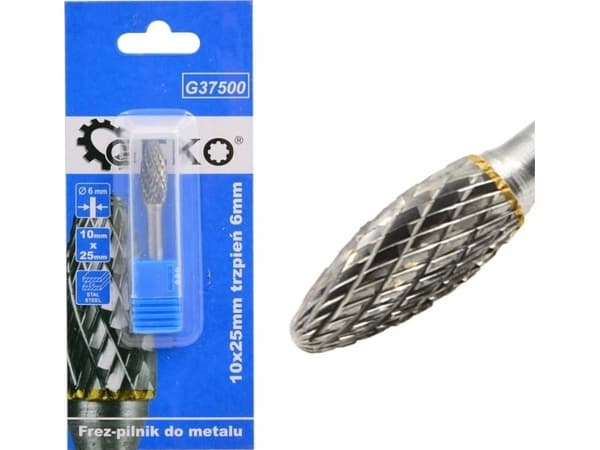 Fres til metall hard 10x25mm skaft 6mm
