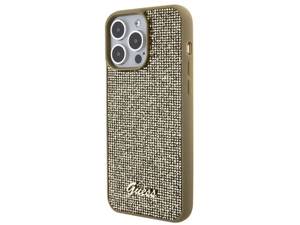 Guess Disco Metal Script fodral för iPhone 15 Pro Max - guld