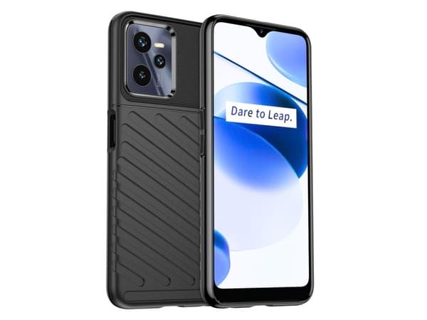 Thunder Case för Realme C35 silikon rustningsskal svart
