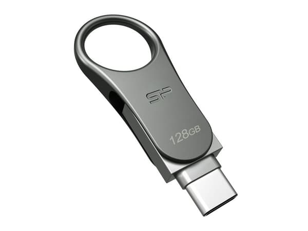 SILICON POWER Mobile C80 - USB-flashstasjon - 128 GB - USB 3.0 / USB-C - titan