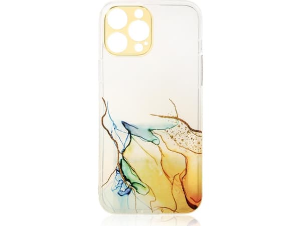 Marmor-deksel til iPhone 12 Pro Max geldeksel - oransje marmor