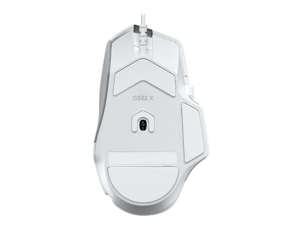 Logitech G502 X - Mus - optisk - 13 knappar (LIGHTFORCE-switchar) - kabling (USB) - Hero 25K-sensor - Hvid