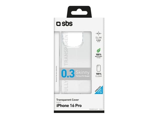SBS Skinny-deksel til iPhone 16 Pro - transparent