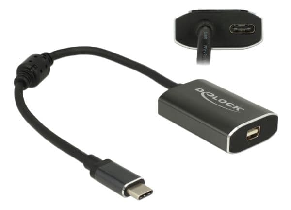Delock - Ekstern videoadapter - VL100 - USB-C - Mini DisplayPort - mørk grå - løsvekt