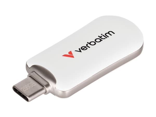 Verbatim Plectra - USB-flashstasjon - 256 GB - USB 3.2 Gen 1 / USB-C - hvit