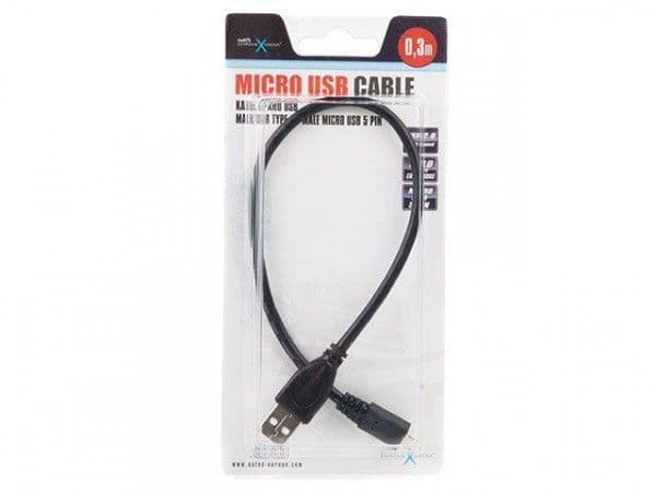 NATEC NKA-0426, 1,8 m, USB A, Micro-USB B, USB 2.0, Hankjønn/hankjønn, Sort