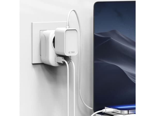 Tech-Protect TA100 reiseadapter US til EU hvit
