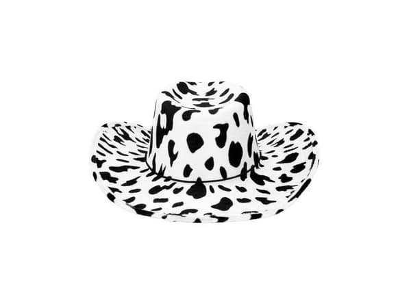 Cowboyhatt med kuemønster