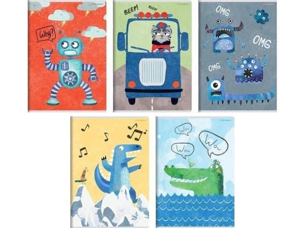 Notebook A5/32K line Boy's card (10pcs) TOP2000