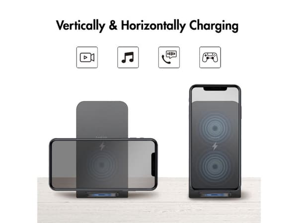 LogiLink PA0315RF, Innendørs, USB, Trådløs lading, Sort