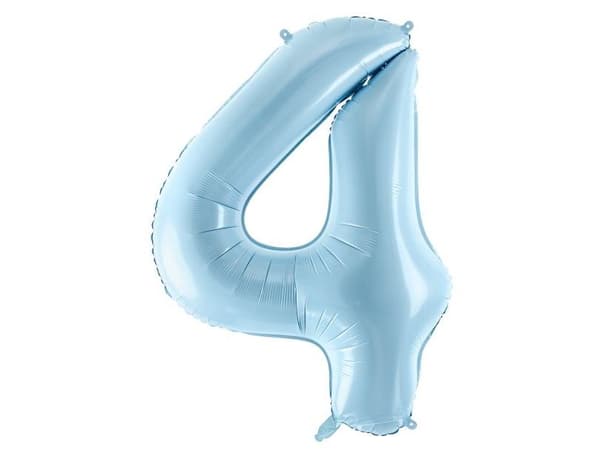 Lys blå tallballonger, 86 cm
