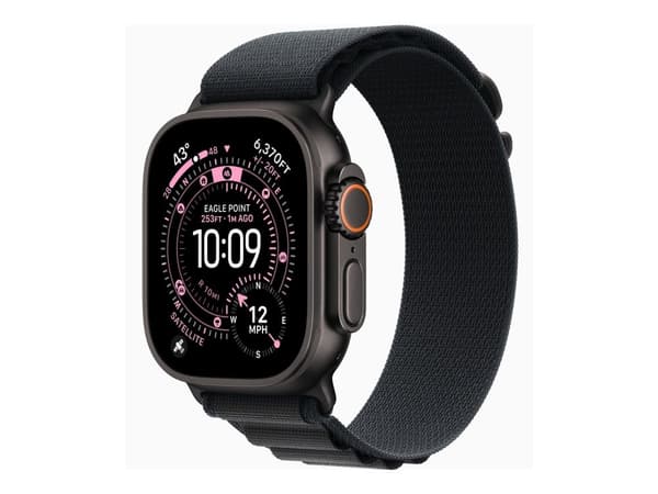 Apple Watch Ultra 3 GPS + Cellular 49mm Black Titanium Case with Black Alpine Loop - Medium