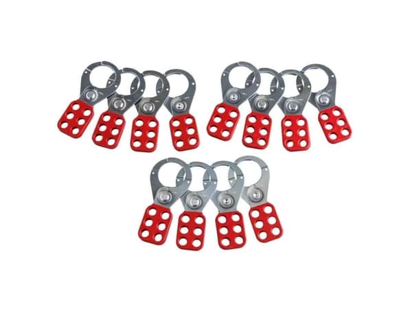 Stål hasp, rød, 12 stk - (12 stk.)