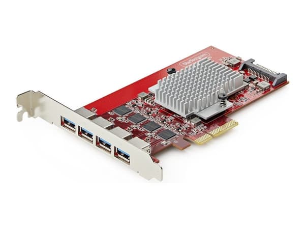 StarTech.com - USB-adapter - PCIe 3.0 x4 låg profil - USB 3.2 Gen 2 x 4 - röd - TAA-kompatibel