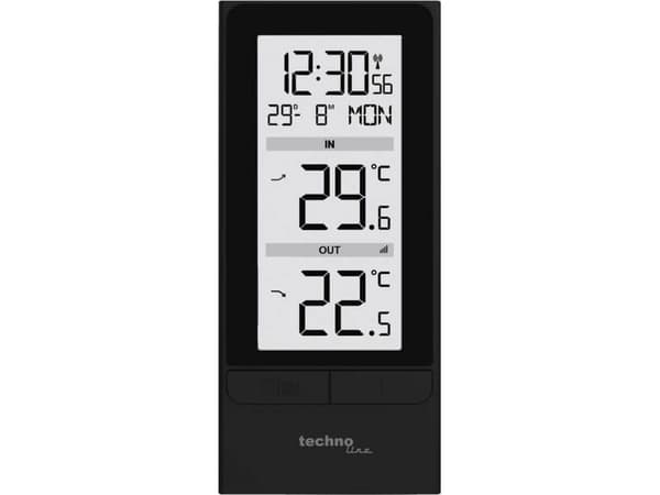 Technoline WS 9787, Svart, Inomhustermometer, Utomhustermometer, Termometer, Batteri, 65 mm, 19 mm
