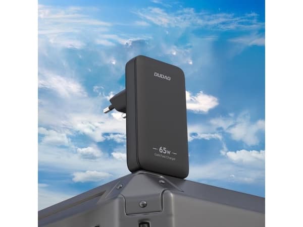 Dudao A65Q adapter 65W GaN 1xUSB-C + 1xUSB-A svart