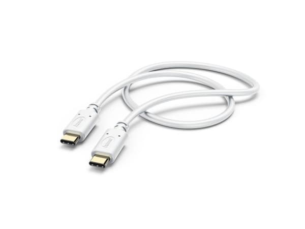 Hama - USB-kabel - USB-C (hann) til USB-C (hann) - USB 2.0 - 20 V - 3 A - hvit