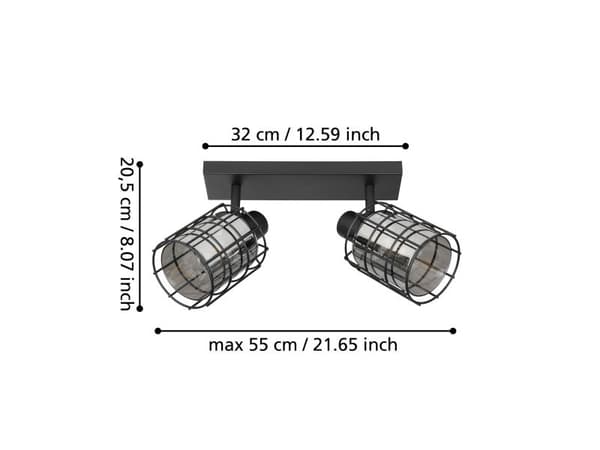 EGLO CONSACA LOFT 2xE27 svart/vit