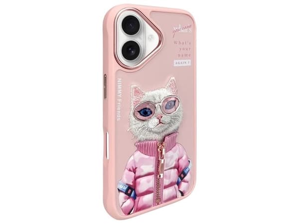 Nimmy Cool&Cute 2.0 kattedeksel til iPhone 16 - rosa