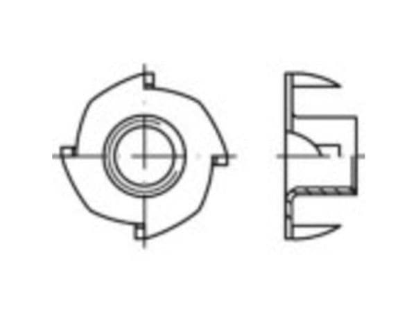 TOOLCRAFT 159327 Sisämutterit M6 Teräs Sinkitty 200 kpl