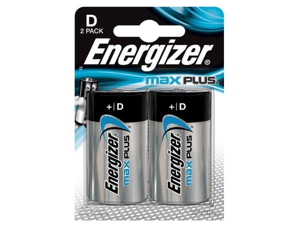 Batteri, Energizer Alkaline Max Plus, D, 1,5 V, 2 stk