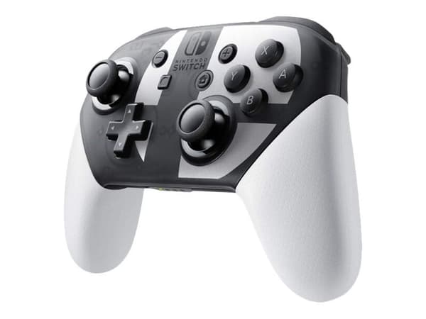 NINTENDO Switch Pro Controller - Super Smash Bros. Ultimate Edition - håndkonsoll - 14 knapper - trådløs - Bluetooth - grå, hvit - for Nintendo Switch