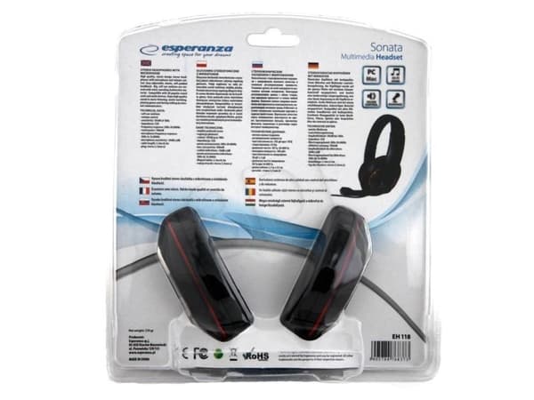 Esperanza EH118 Sonata - Headset - fullstorlek - kabelansluten