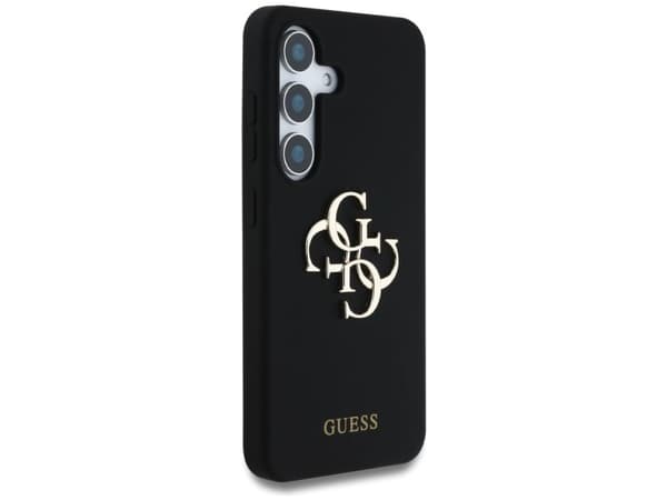 Guess Silicone Big 4G Logo Bottom Script case for Samsung Galaxy S25 - black