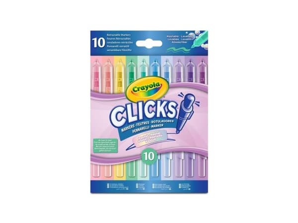 Crayola Clicks indragbara pennor 10 st pastell