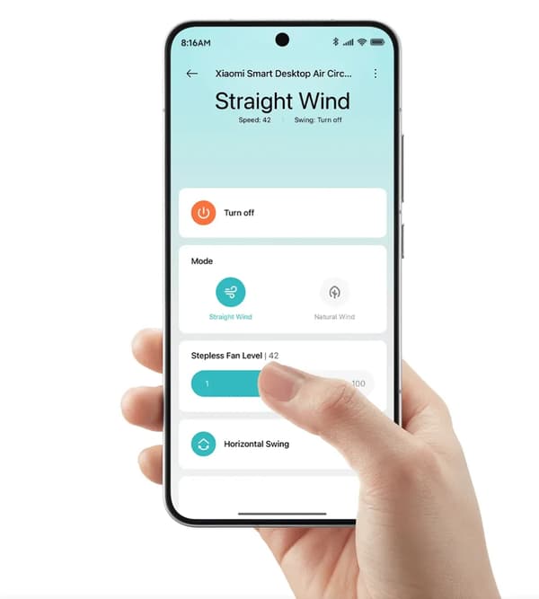 Xiaomi BHR9872EU bordventilator - Wifi App styret - USB-C strøm