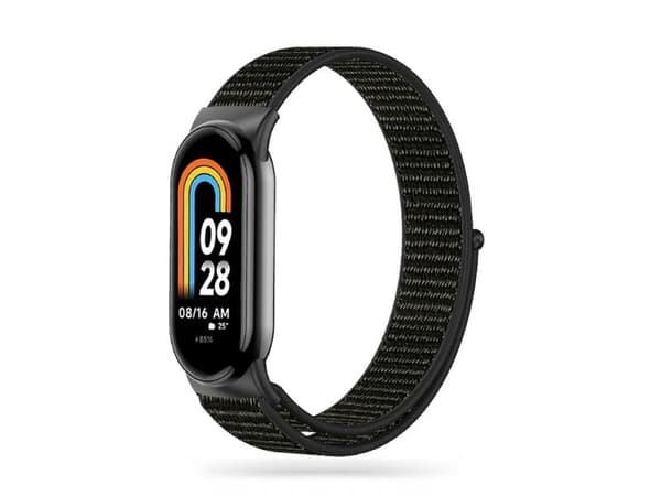 Xiaomi MI Band 8 / 8 NFC Tech-Protect Nylon rannekoru musta