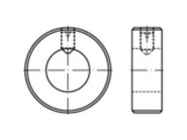 TOOLCRAFT akseladapter utv. diameter 70 mm, M10 DIN 705, stål galvanisert, 5 stk