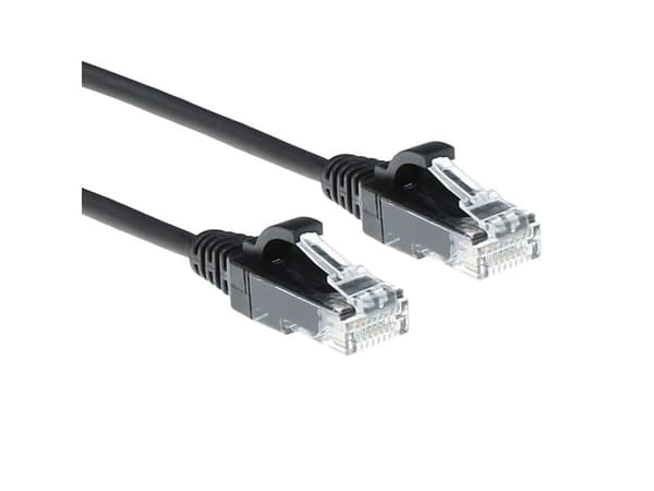 ACT svart 10 m LSZH U/UTP CAT6 datacenter slimline patchkabel snagless med RJ45 (DC9910)