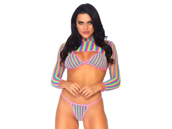 Regnbue bikini sæt